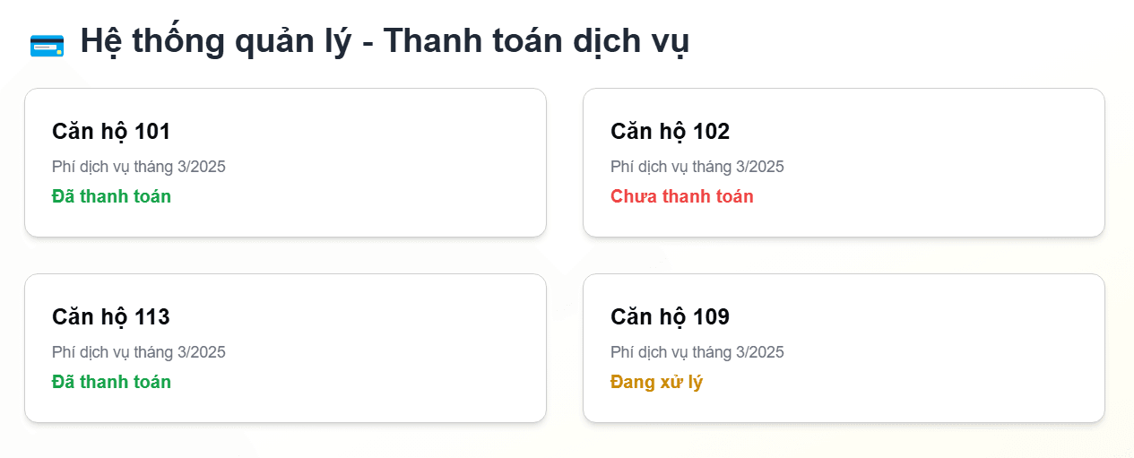 Thanh toán phí dịch vụ